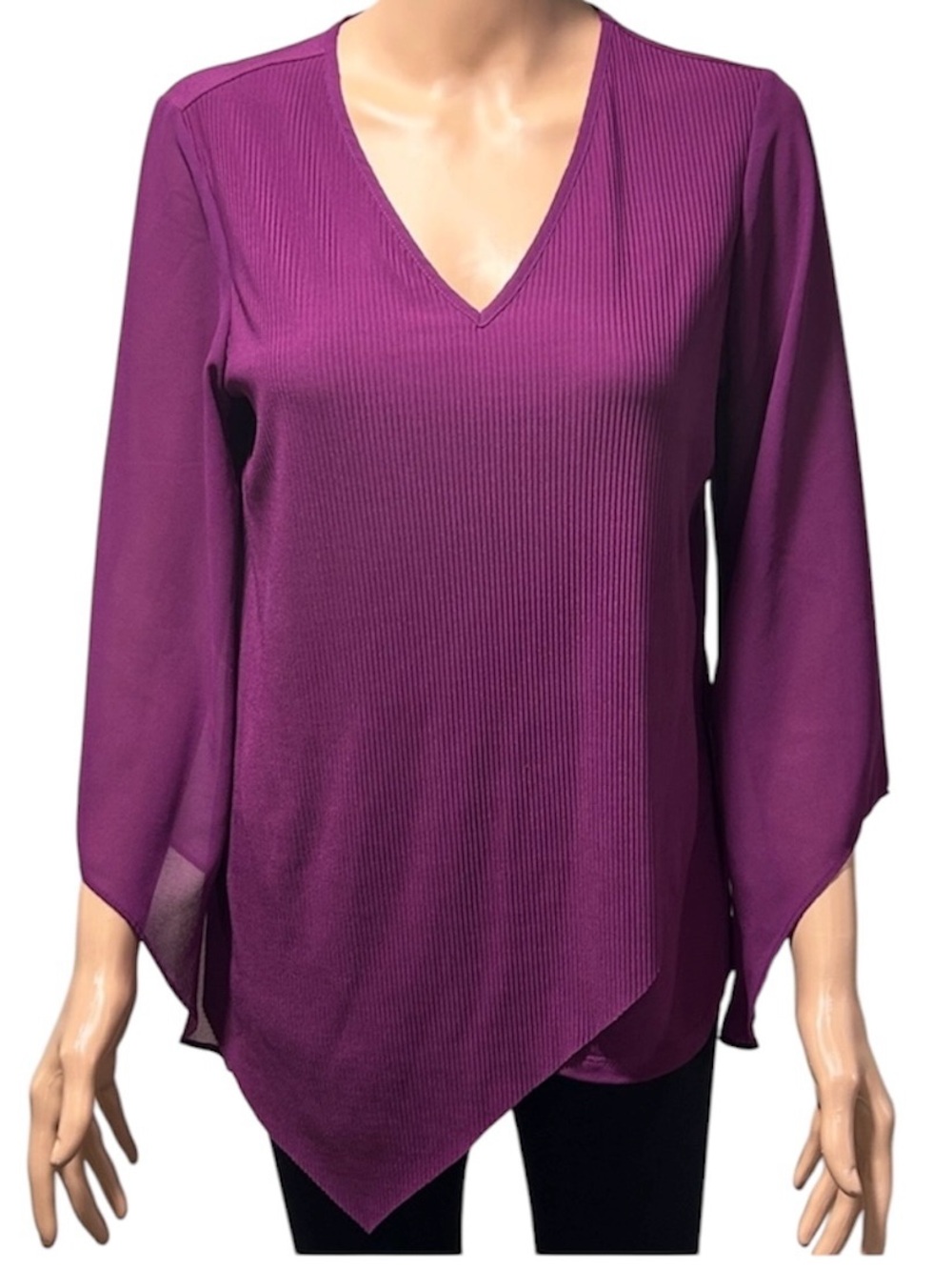 Alfani Purple Ruffled Bell Sleeved blouse size S🧩